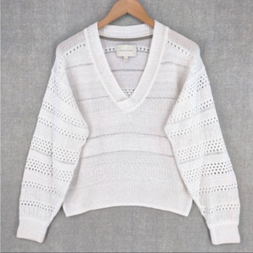 Brochu Walker White V-Neck Sweater
